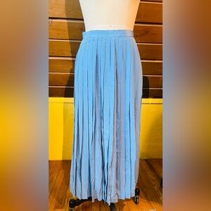 Vintage Ralph Lauren blue pleated midi skirt 100% silk
